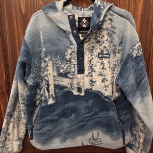 Columbia Blue Patterned Fleece Pullover